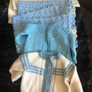 Baby sweaters and blankets